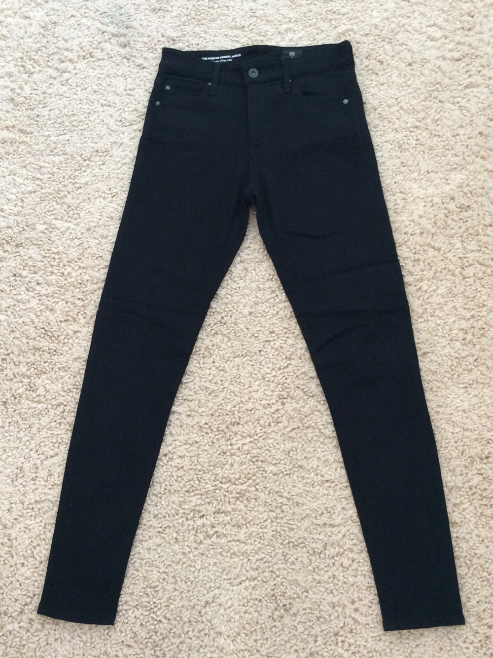 AG Adriano Goldschmied Farrah High Rise Skinny Ankle Black Size 24 Regular